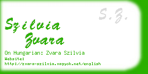 szilvia zvara business card